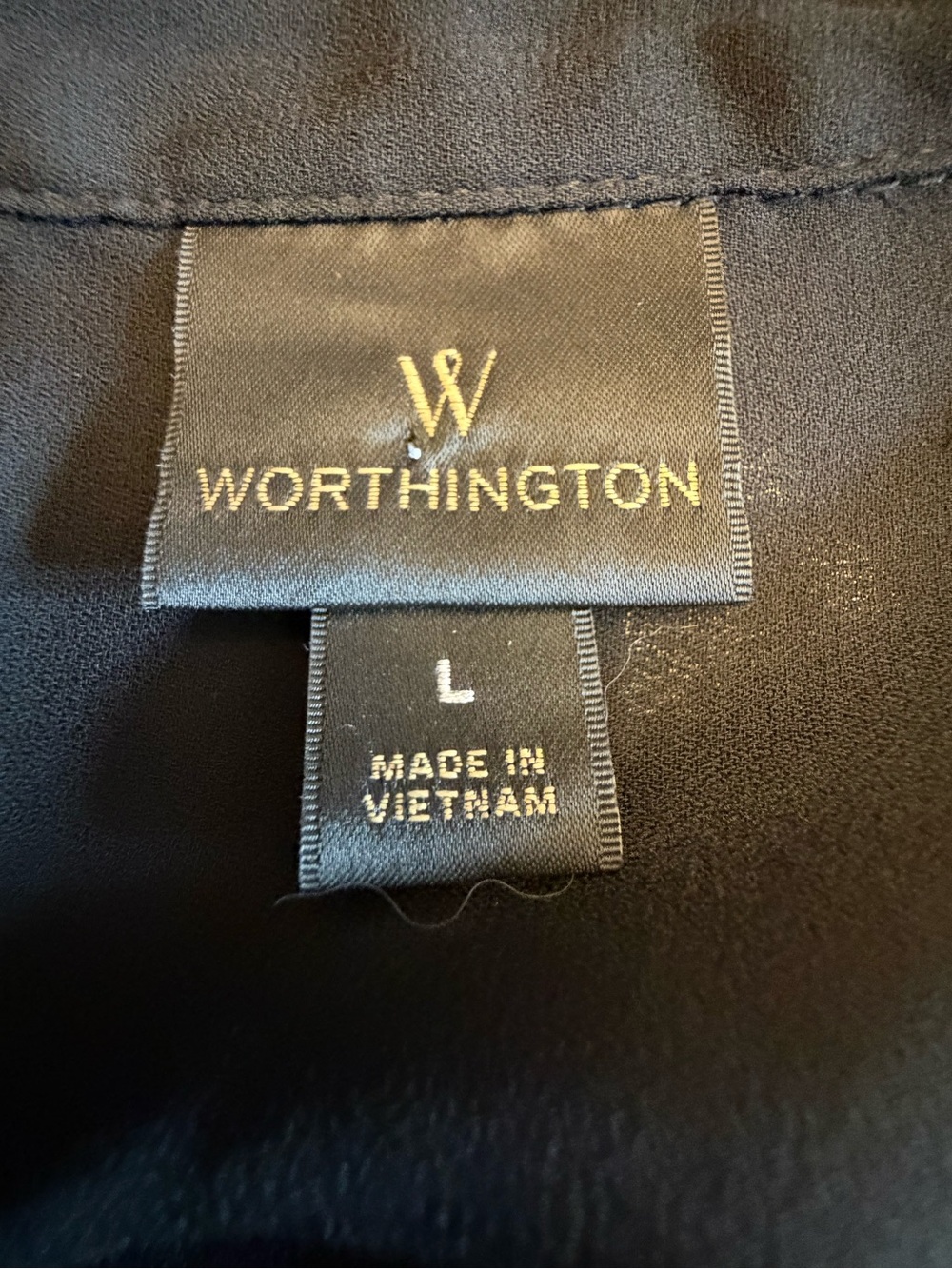Worthington Sleeveless Black Button-Down Shirt - Picture 7 of 8